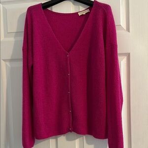 NWOT Sézane Barry Sweater & Cardigan Fuschia XXXL